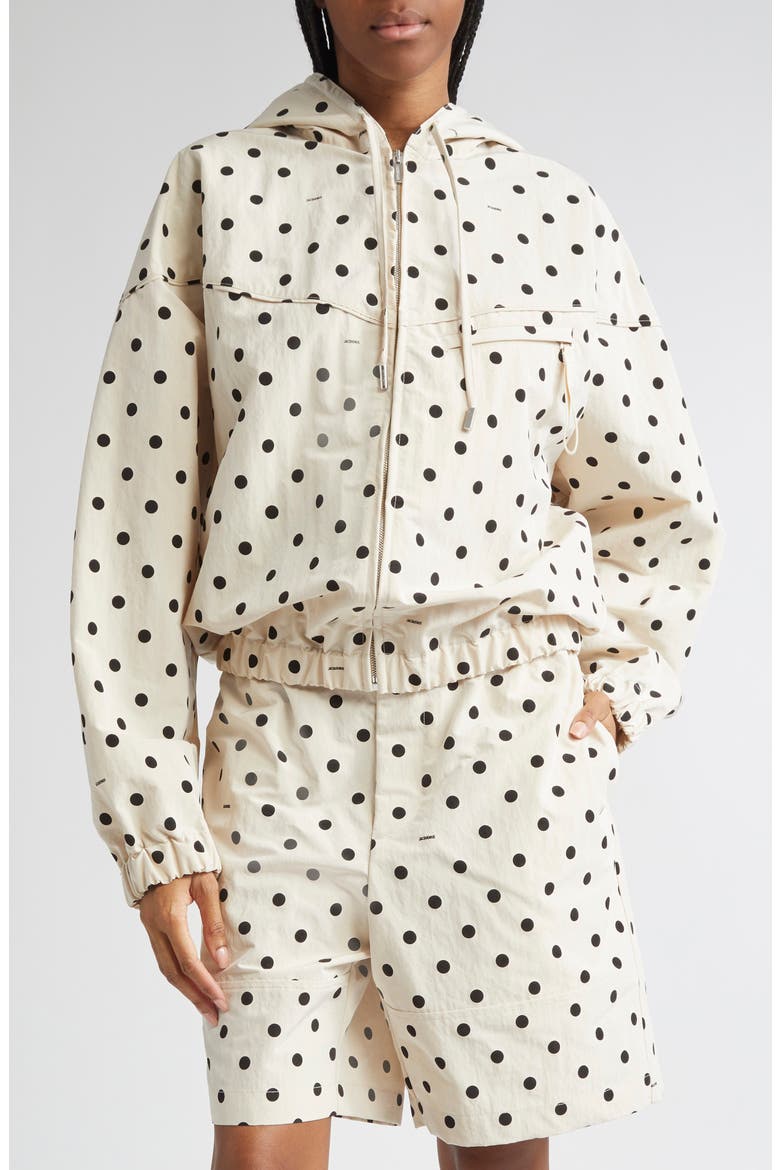 The Bateau Polka Dot Windbreaker, Main, color, PRINT DOTS LOGO OFF-WHITE