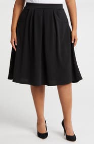 24seven Comfort Apparel Pleated Elastic Waist Skirt