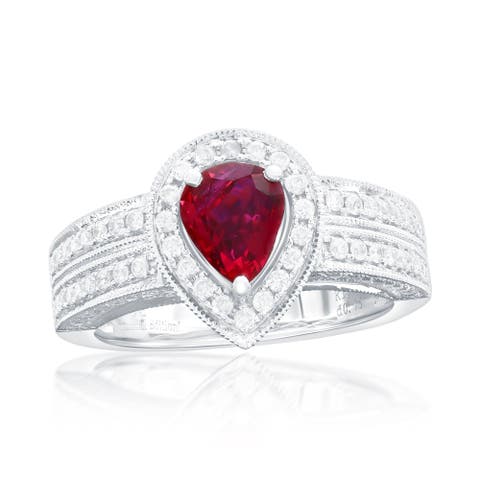 14K Gold Burma Ruby & Diamond Ring