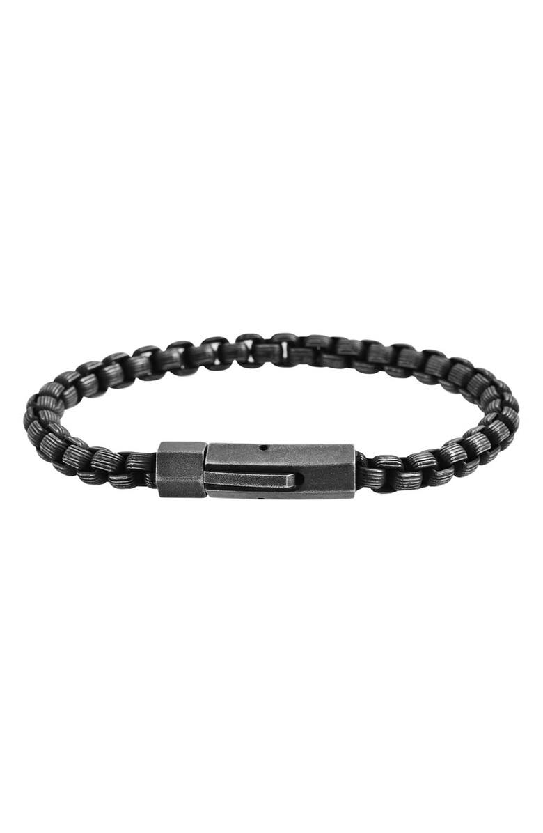 GEOFFREY BEENE Box Chain Bracelet, Main, color, Black