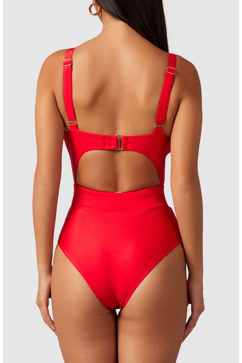 Aspire One-Piece Swimsuit, Alternate, color, Red