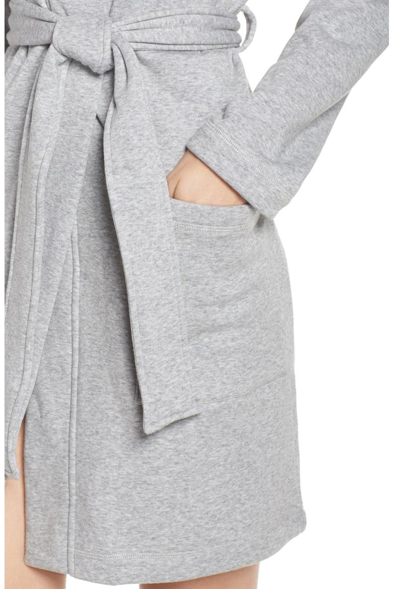 'Braelyn' Fleece Robe, Alternate, color, SEAL HEATHER