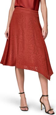 Donna Karan New York Lasercut Handkerchief Hem Skirt