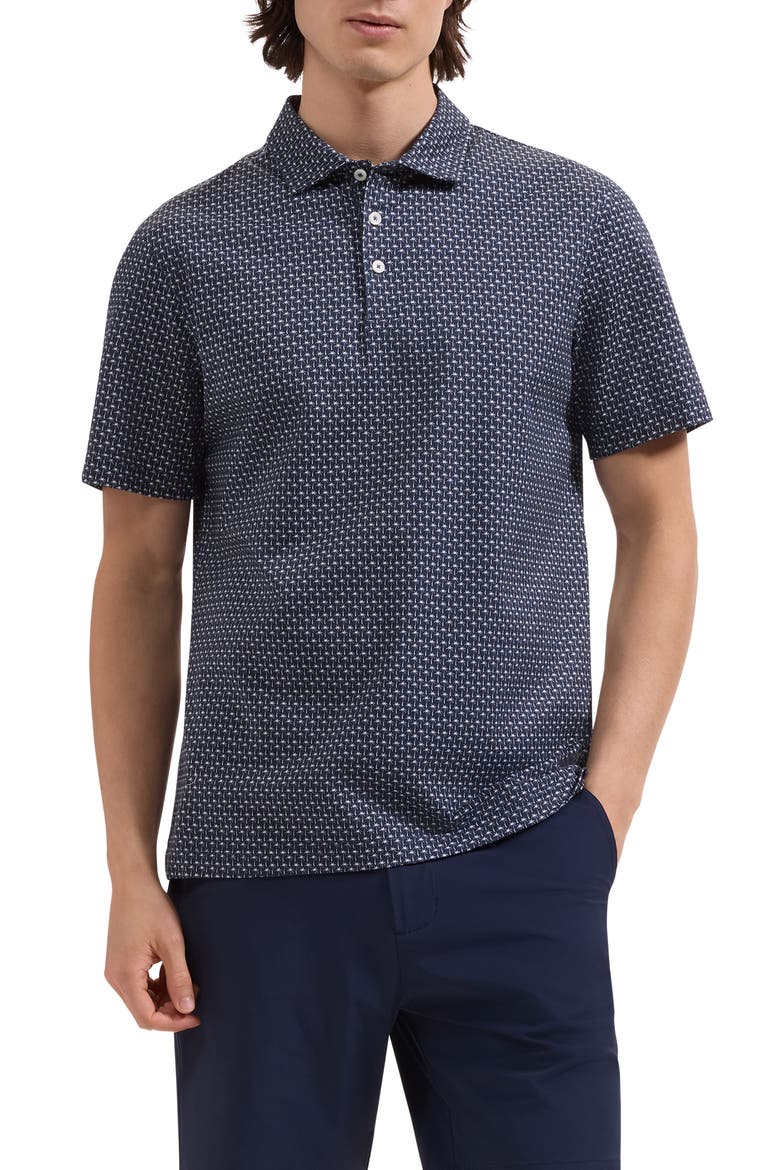 Victor OoohCotton® Palm Tree Print Polo, Main, color, NAVY