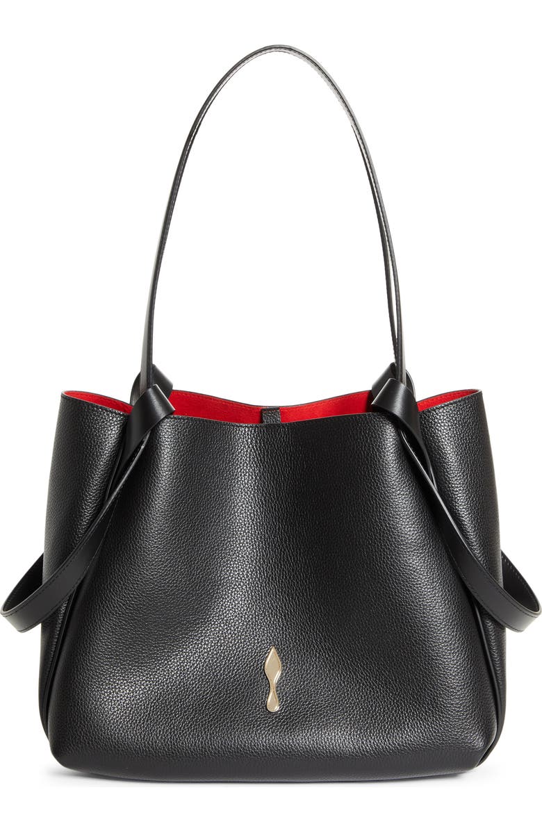 Christian Louboutin Small Bettina Leather Tote, Main, color, Bk01 Black