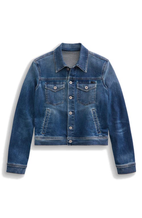 Ag Robyn Crop Stretch Denim Jacket In Blue