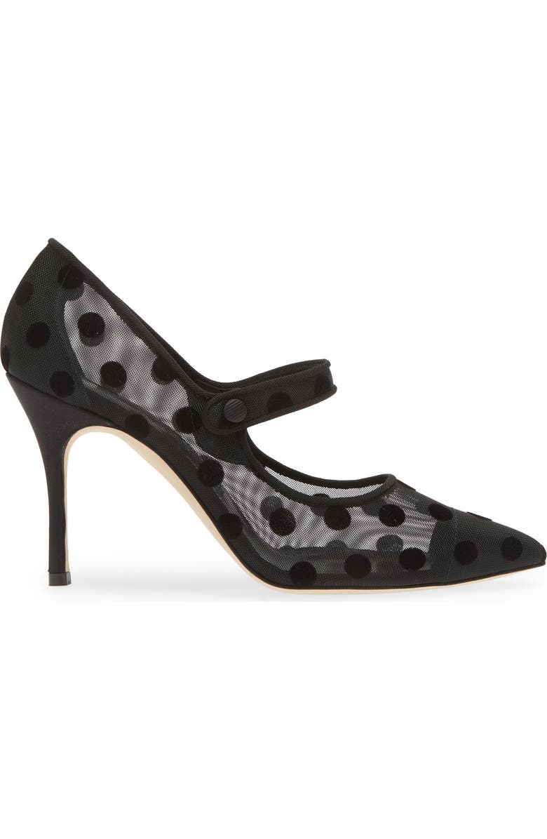 Manolo Blahnik Campari Polka Dot Mesh Pump, Alternate, color,