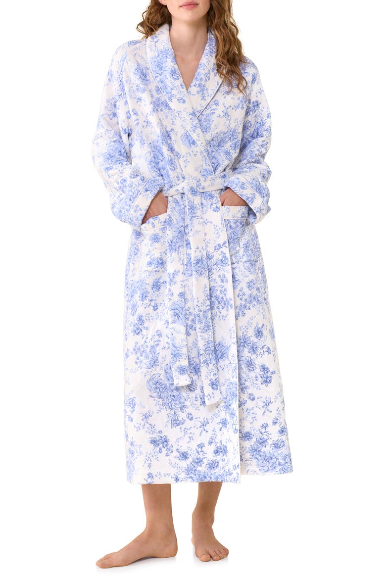 Floral Ballet Wrap Robe, Alternate, color, WHITE/BLUE FLOWER