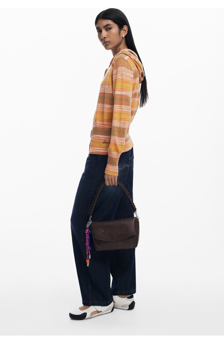 Desigual Medium Faux Leather Shoulder Bag, Alternate, color, Dark Brown