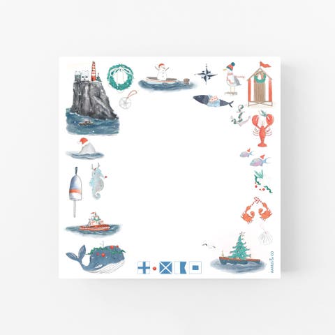Seas N' Wishes Notepad 6" x 6" Square Notepad (100 Heavyweight Tear-Off Sheets)