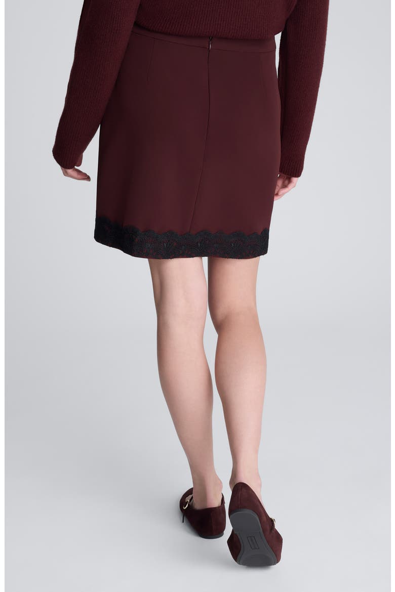 Lace Trim Faux Wrap Skirt, Alternate, color, SUGAR BEET