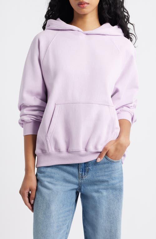 Bp. Fleece Detail Oversize Raglan Hoodie In Purple