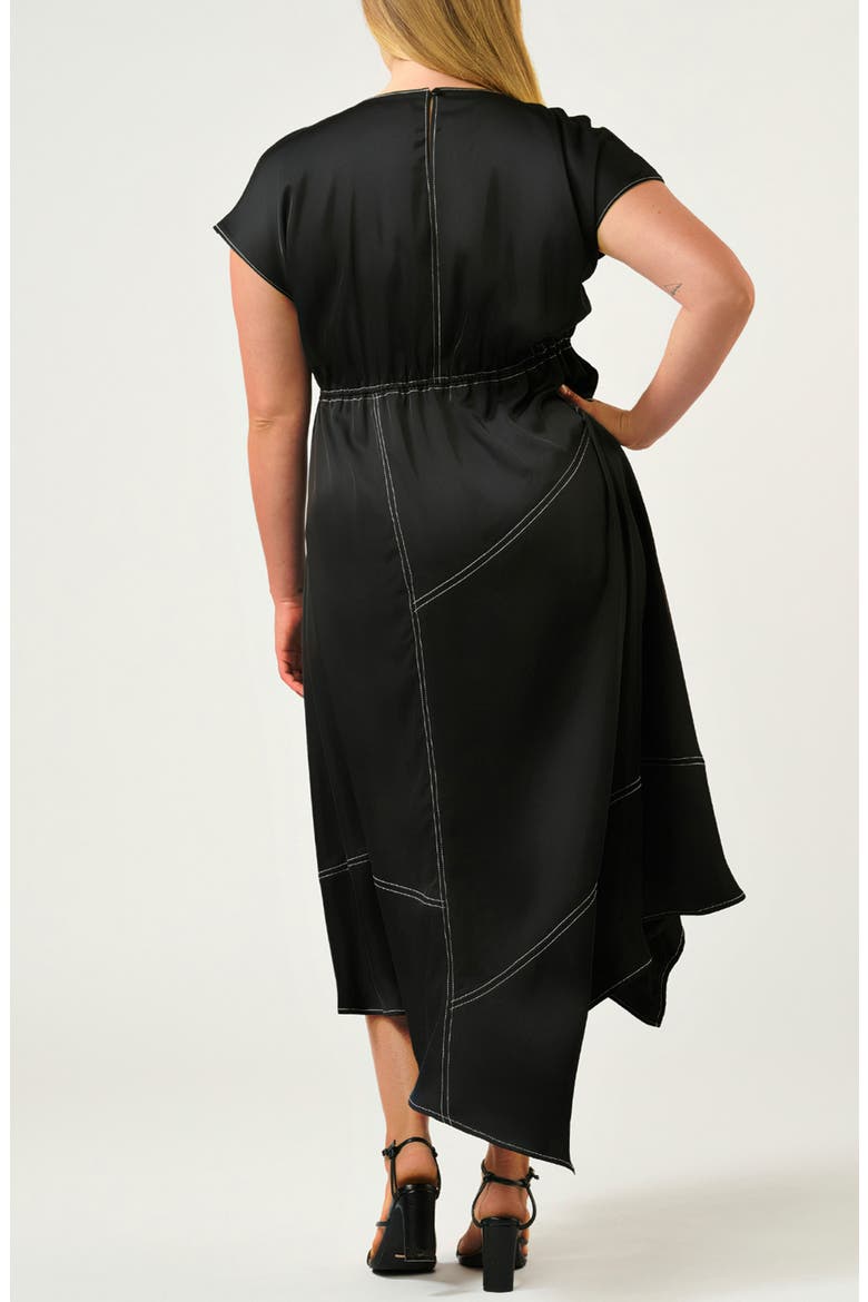Josephine Handkerchief Hem Dress, Alternate, color, BLACK
