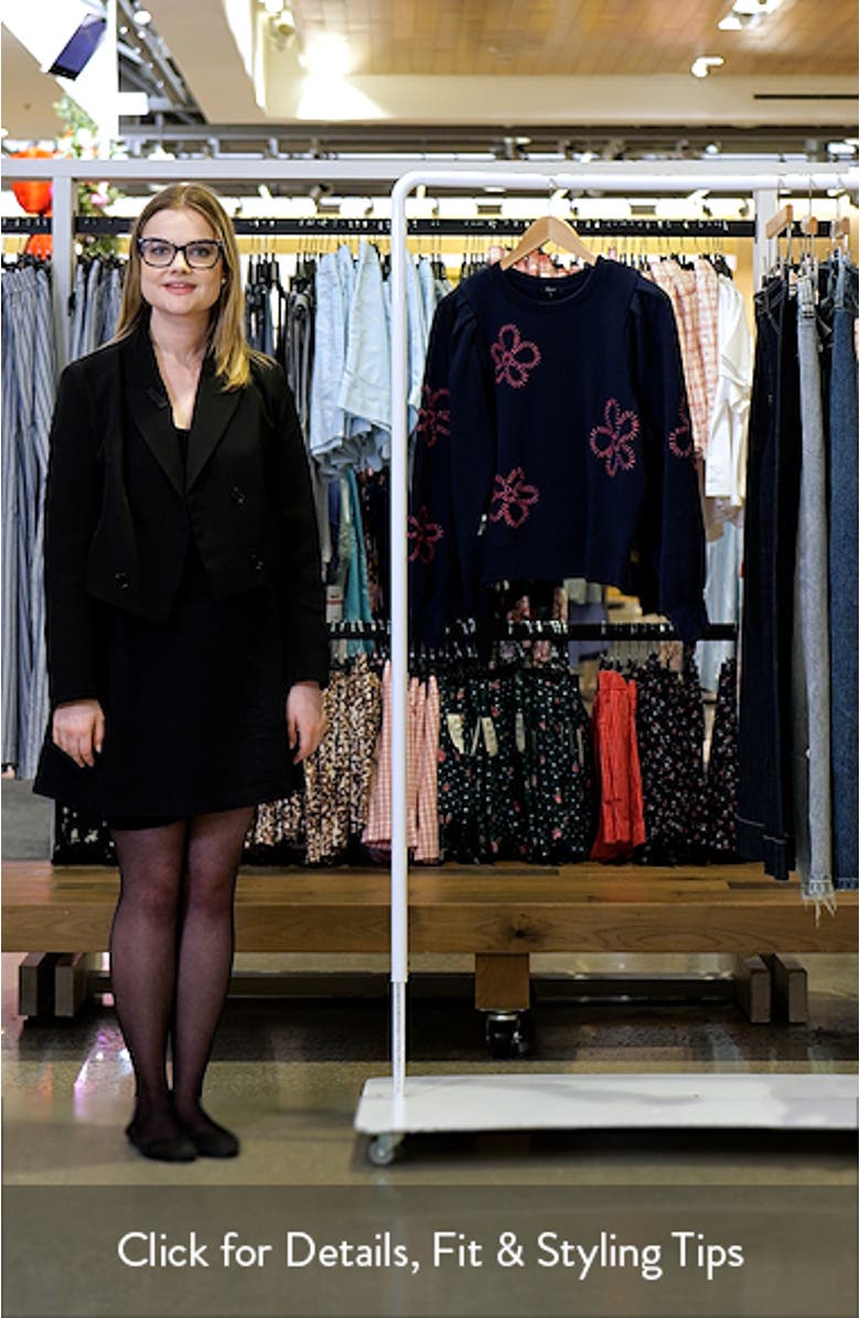 Tiffany Floral Embroidered Balloon Sleeve Cotton Sweatshirt, sales video thumbnail