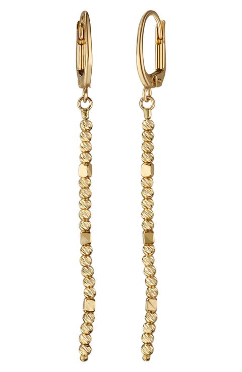 14K Gold Beaded Linear Drop Earrings (Nordstrom Exclusive)