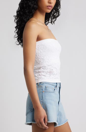 Textured Floral Tube Top