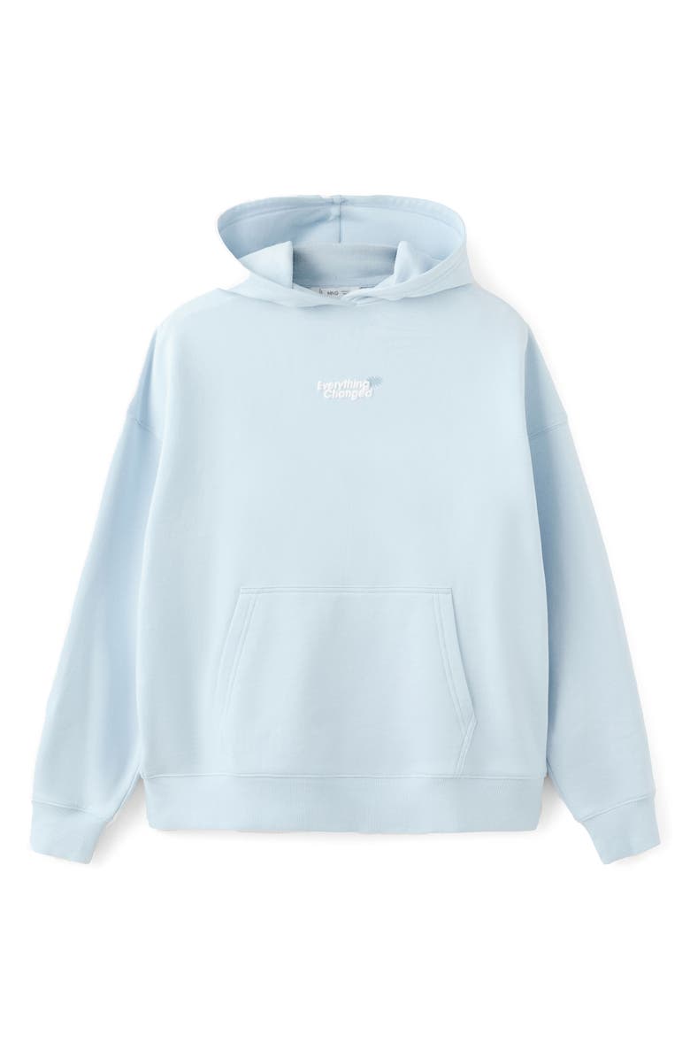 MANGO TEEN Cotton Hoodie, Main, color, Mint Blue