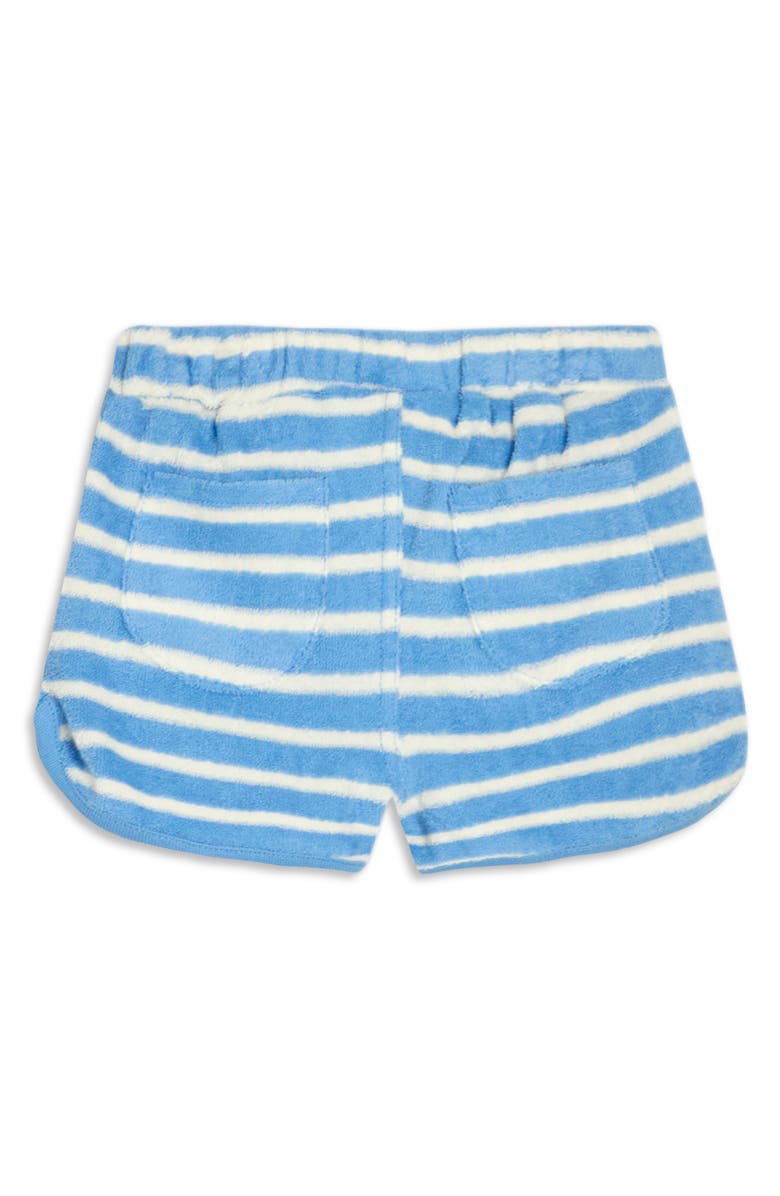 JOJO MAMAN BEBE Crab Appliqué Stripe Terry Cloth T-Shirt & Drawstring Shorts Set, Alternate, color, Blue