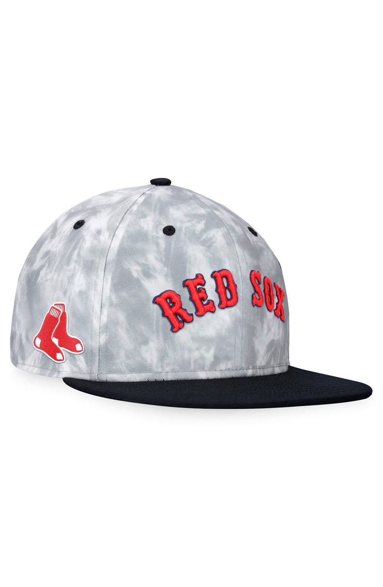 FANATICS Men's Fanatics Branded Black/White Boston Red Sox Smoke Dye Fitted Hat, Alternate, color, 