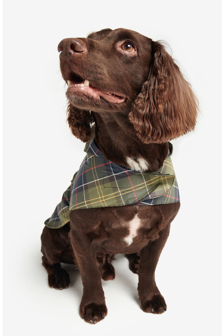 Tartan Showerproof Packable Dog Coat, Alternate, color, CLASSIC TARTAN