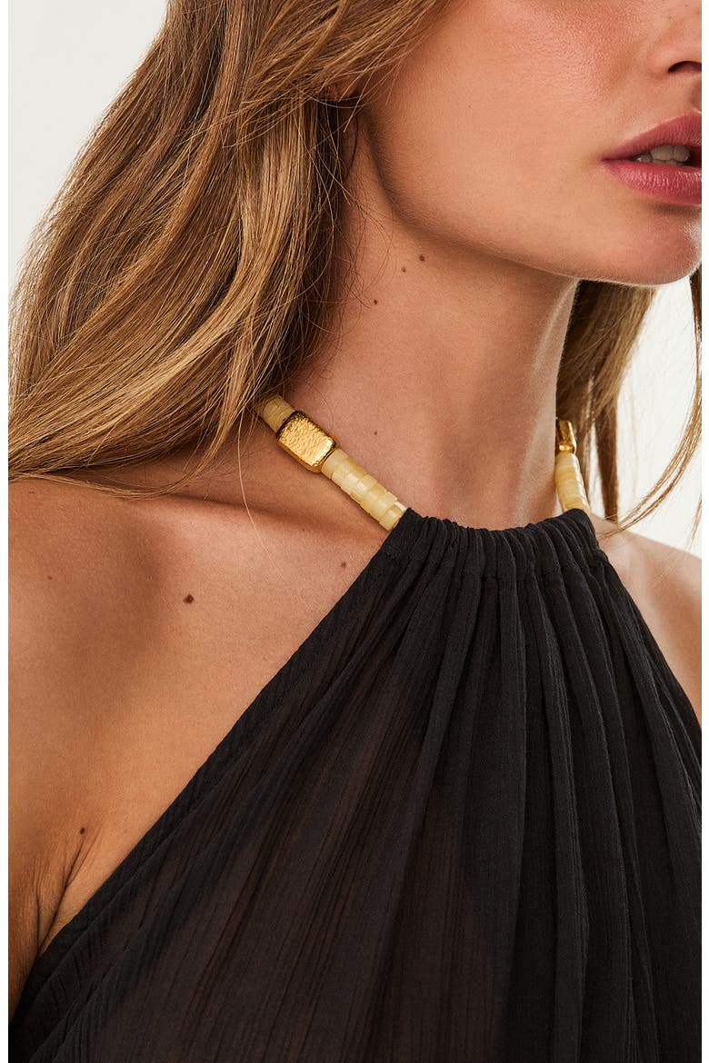 Cloe Halter Cover-Up Dress, Alternate, color, BLACK