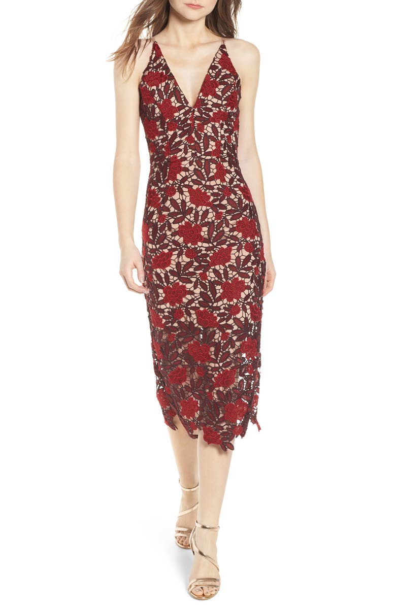 Dress the Population Aurora Embroidered Sheath Dress, Main, color, 