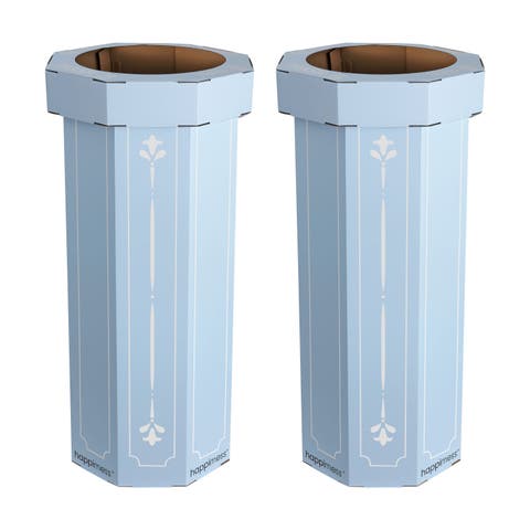 Fleur Traditional Classic Disposable Corrugated Cardboard Event Trash Can and Recycling Bin