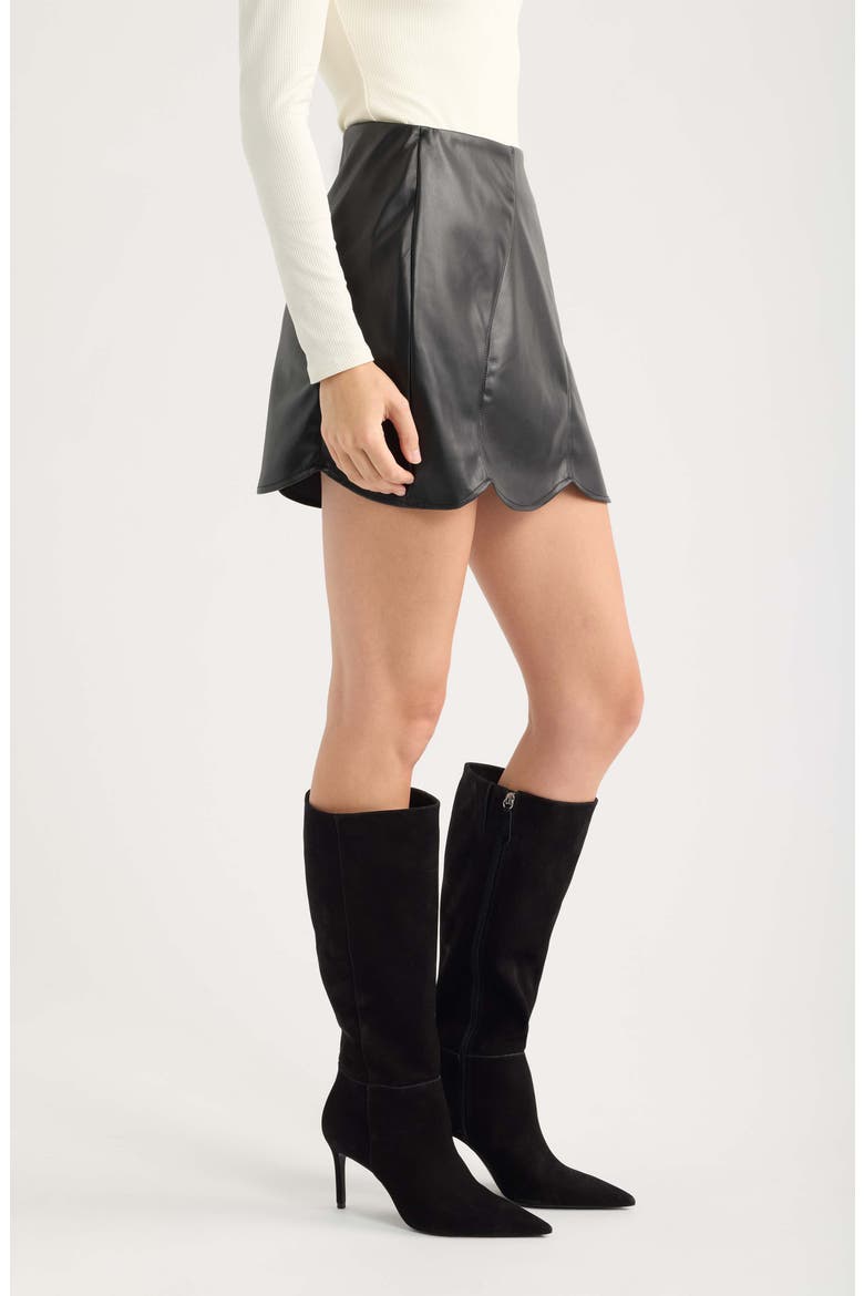 Aerosmith Faux Leather Miniskirt, Alternate, color, BLACK
