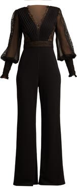 Tadashi Shoji Pintuck Pleat Long Sleeve Jumpsuit