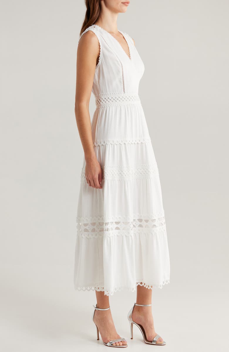 Adelyn Rae Roxy Lace Trim Maxi Dress, Alternate, color, 