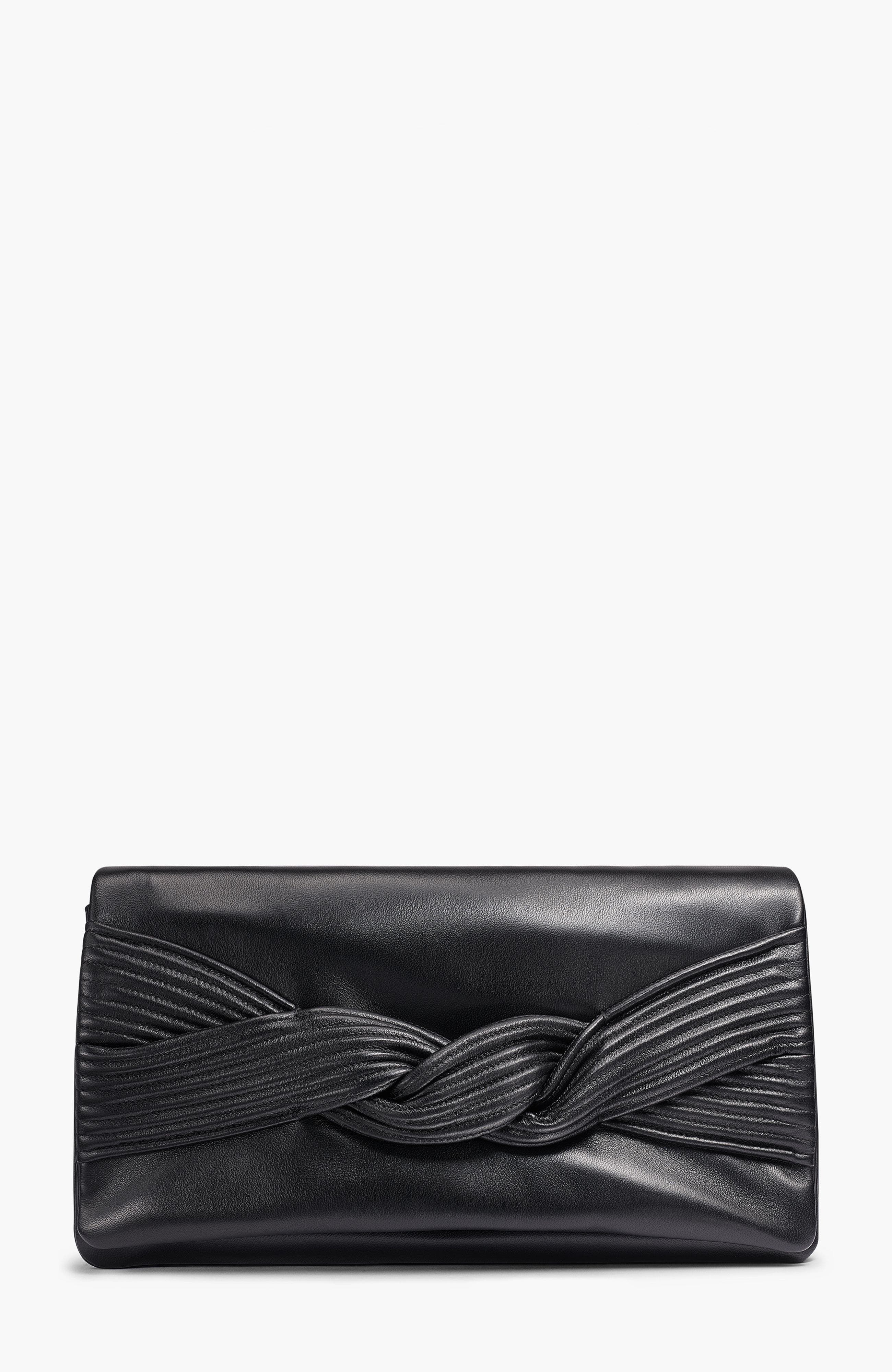 Grenadine Clutch, Main, color, Black/Gold