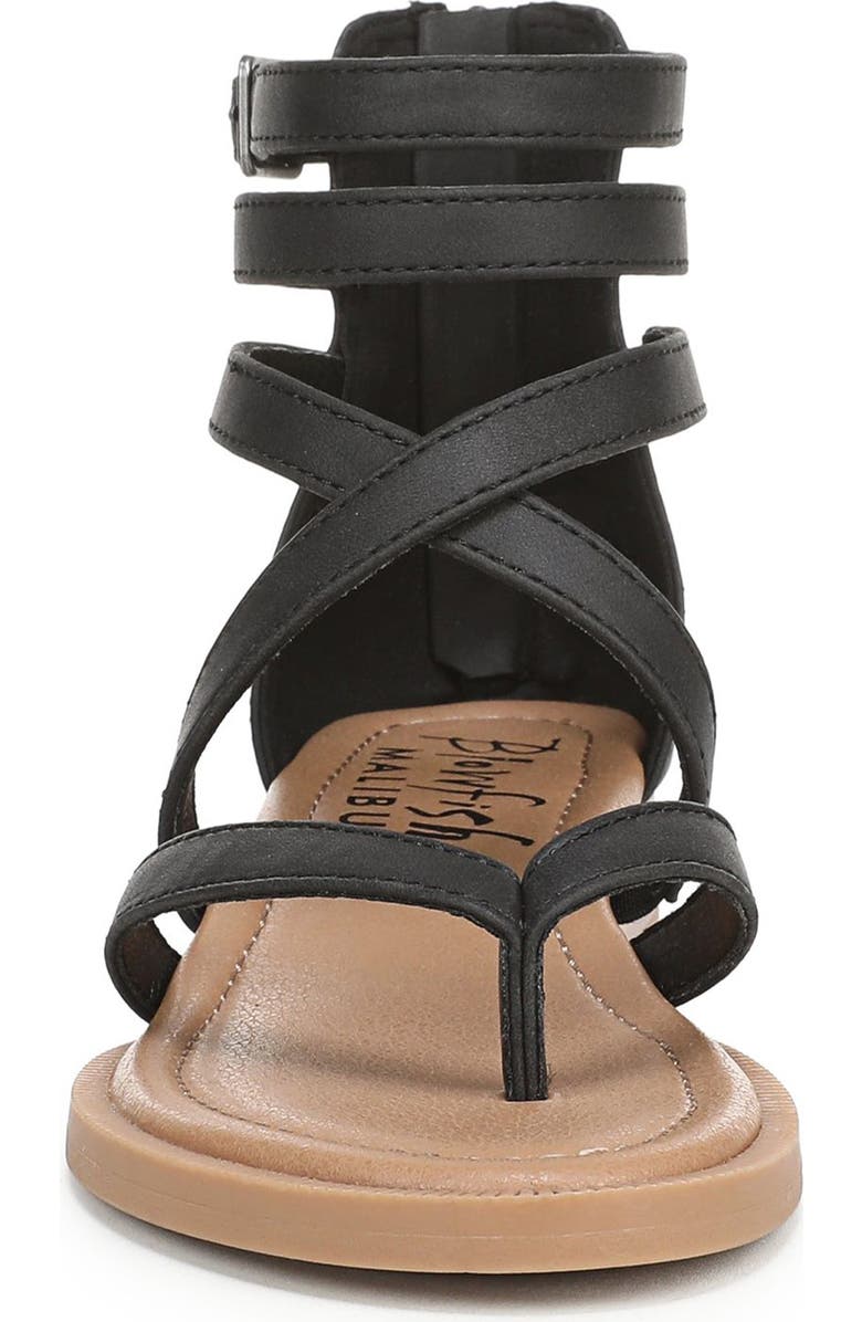 Blowfish Malibu Adrian Strappy Sandal, Alternate, color, Black Faux Leather