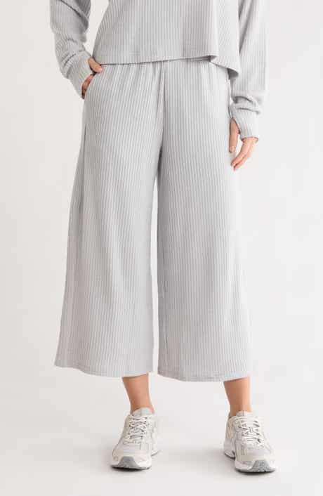 90 DEGREE BY REFLEX SwiftStride Rib Knit Wide Leg Pants