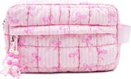 OMG Accessories Kids' Bow Quilted Cosmetic Pouch with Charm