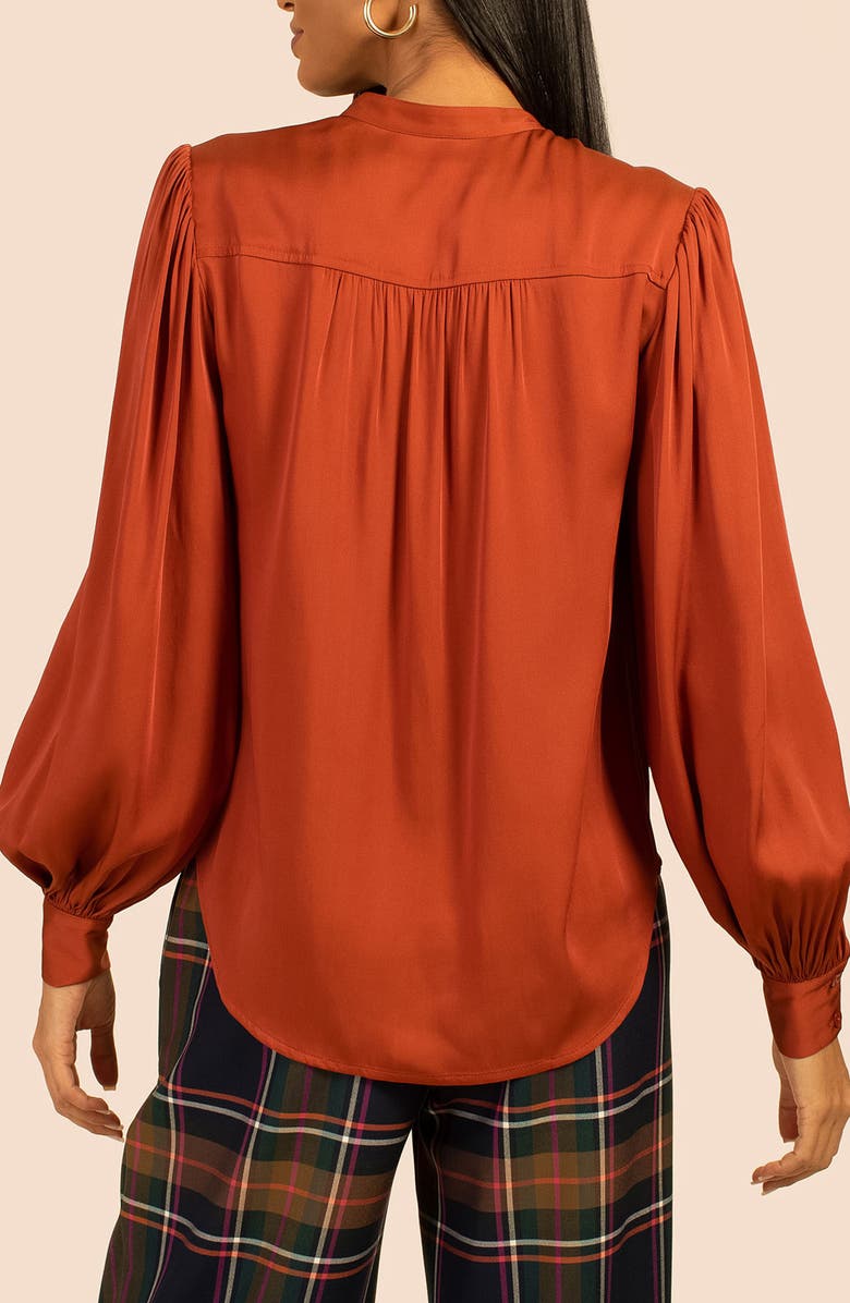 Trina Turk Valin Silk Blend Button-Up Shirt, Alternate, color, 