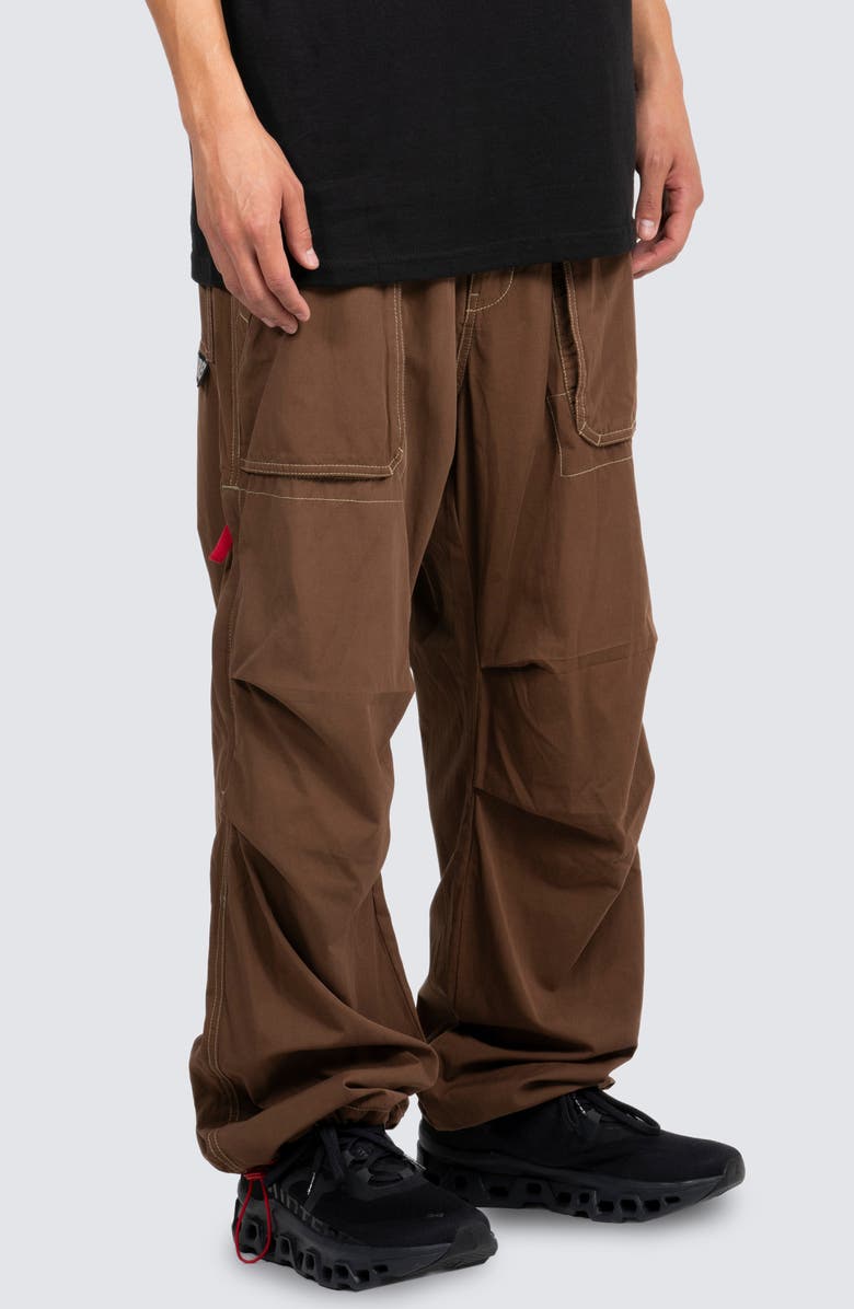 PLEASURES Public Parachute Utility Pants, Alternate, color, Brown