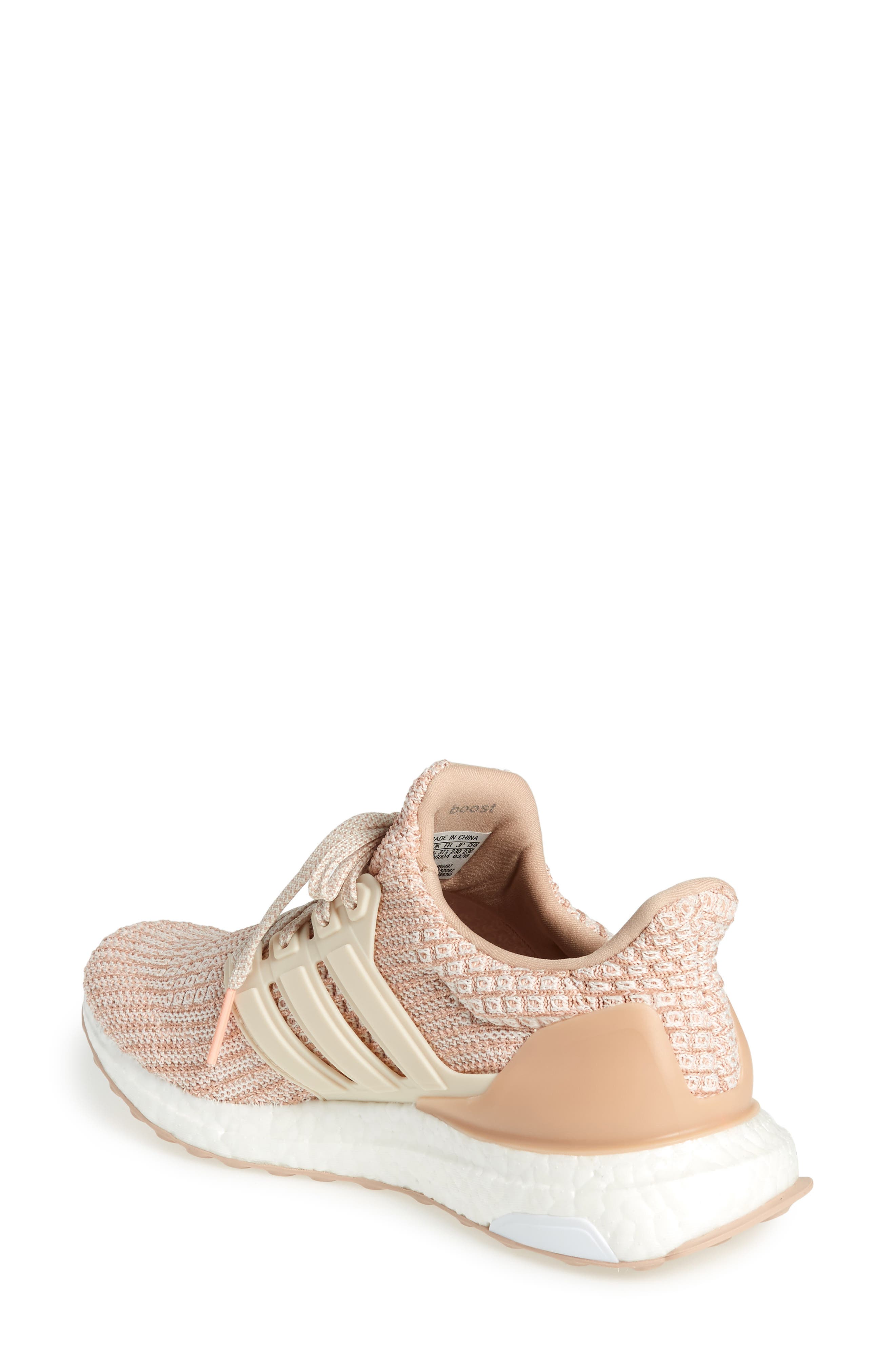 UltraBoost Running Shoe, Alternate, color, ASH PEARL/ LINEN/ CLEAR ORANGE