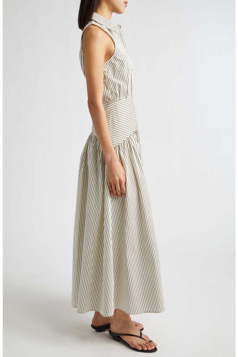 Romy Sleeveless Maxi Shirtdress, Alternate, color, IVORY/ DARK OAK MICRO STRIPE