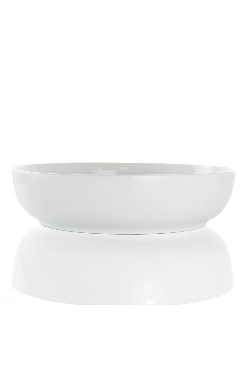 Owen 18 Piece Porcelain Dinnerware Set with 2 Large Serving Bowls, Alternate, color, White