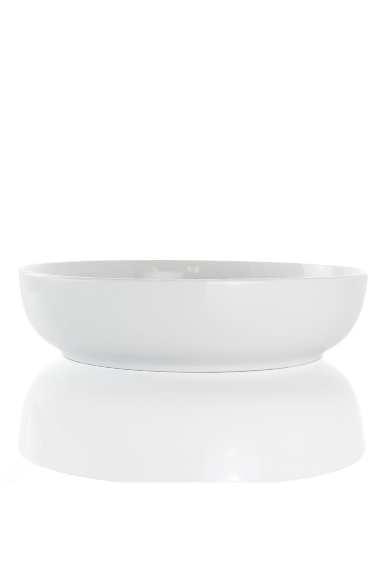 Elama Owen 18 Piece Porcelain Dinnerware Set with 2 Large Serving Bowls, Alternate, color, White