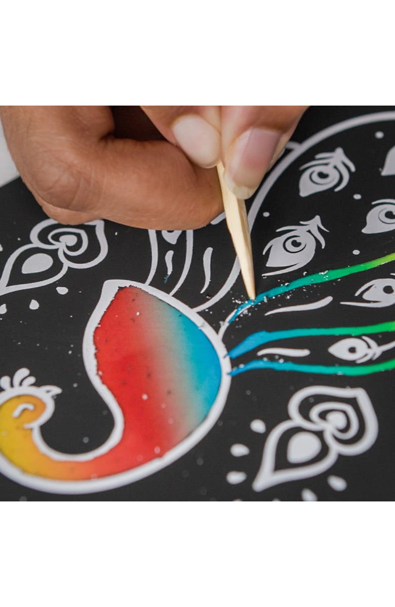 KULTURE KHAZANA Rangoli Mandala Scratch Art Lantern DIY Craft Kit, Alternate, color, Multicolored