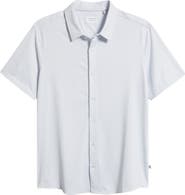 7 Diamonds Corsica Geo Print Short Sleeve Stretch Button-Up Shirt