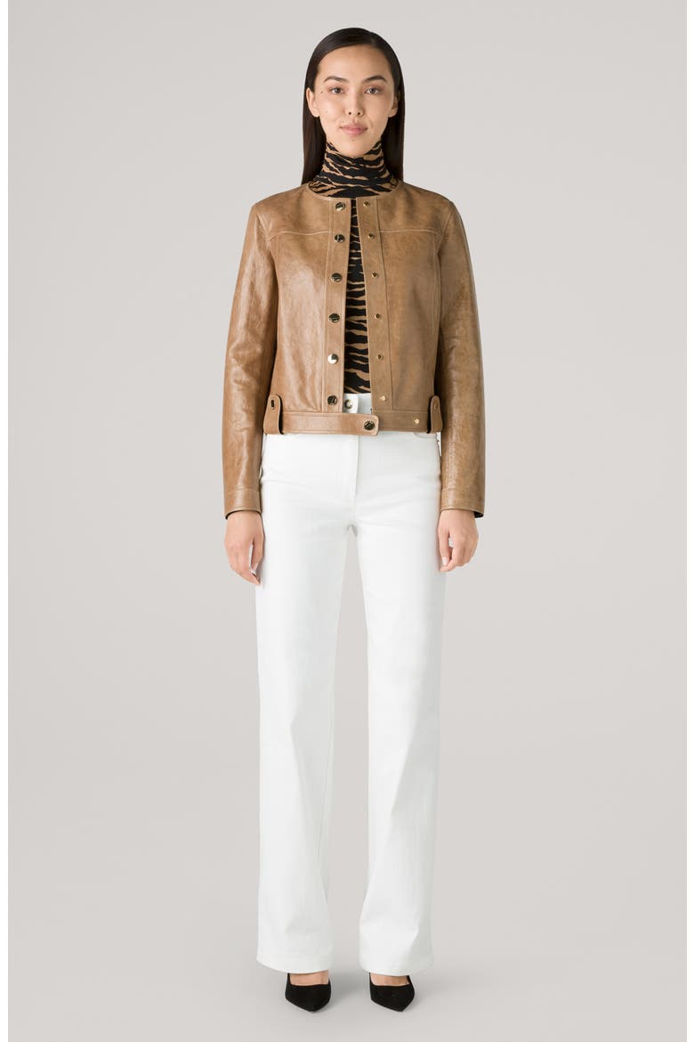 Nuda Tiger Print Turtleneck Top, Alternate, color, CAMEL MULTI
