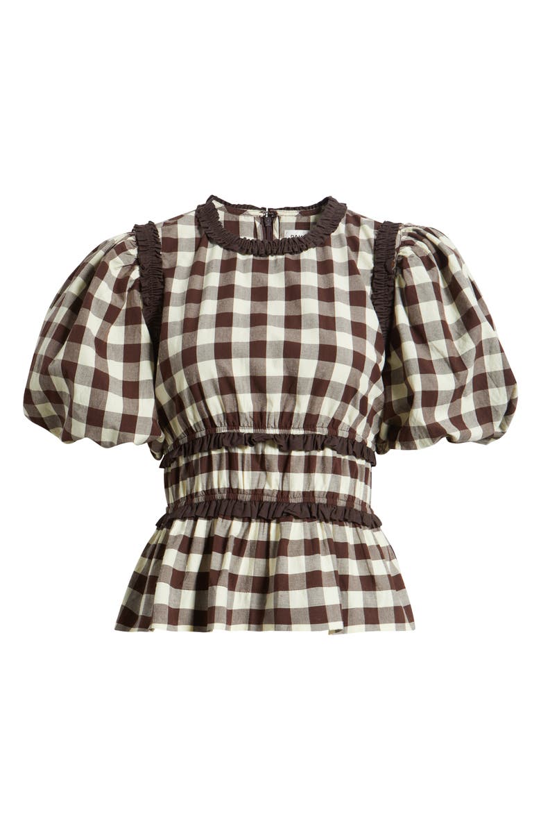 Damson Madder Everly Ruffle Puff Sleeve Peplum Top, Alternate, color, Butter