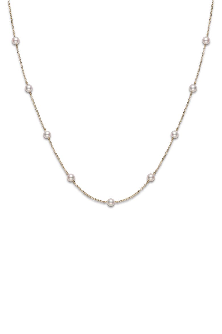 Akoya Pearl Station Necklace, Main, color, PEARL