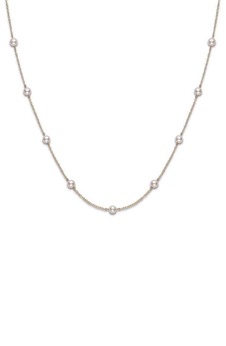 Mikimoto Akoya Pearl Station Necklace, Main, color, 