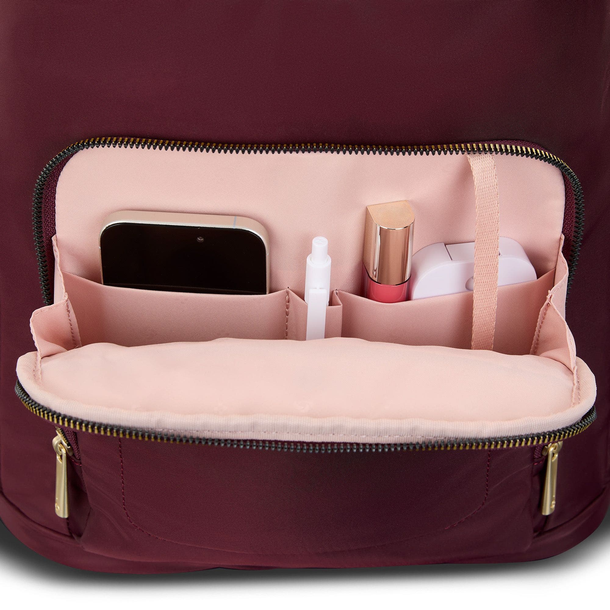 Mobile Solution 2 Deluxe Backpack with 15" Laptop Compartment, Alternate, color, Merlot