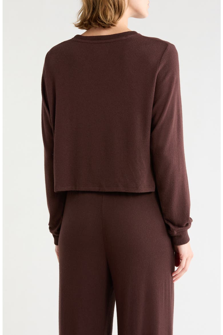 Easy Cozy Crew Pajama Sweatshirt, Alternate, color, BROWN COFFEE