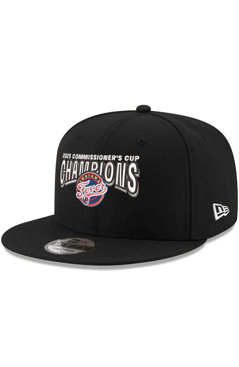 New Era Unisex New Era  Black Indiana Fever 2025 WNBA Commissioner's Cup Champions 9FIFTY Snapback Hat, Main, color, 