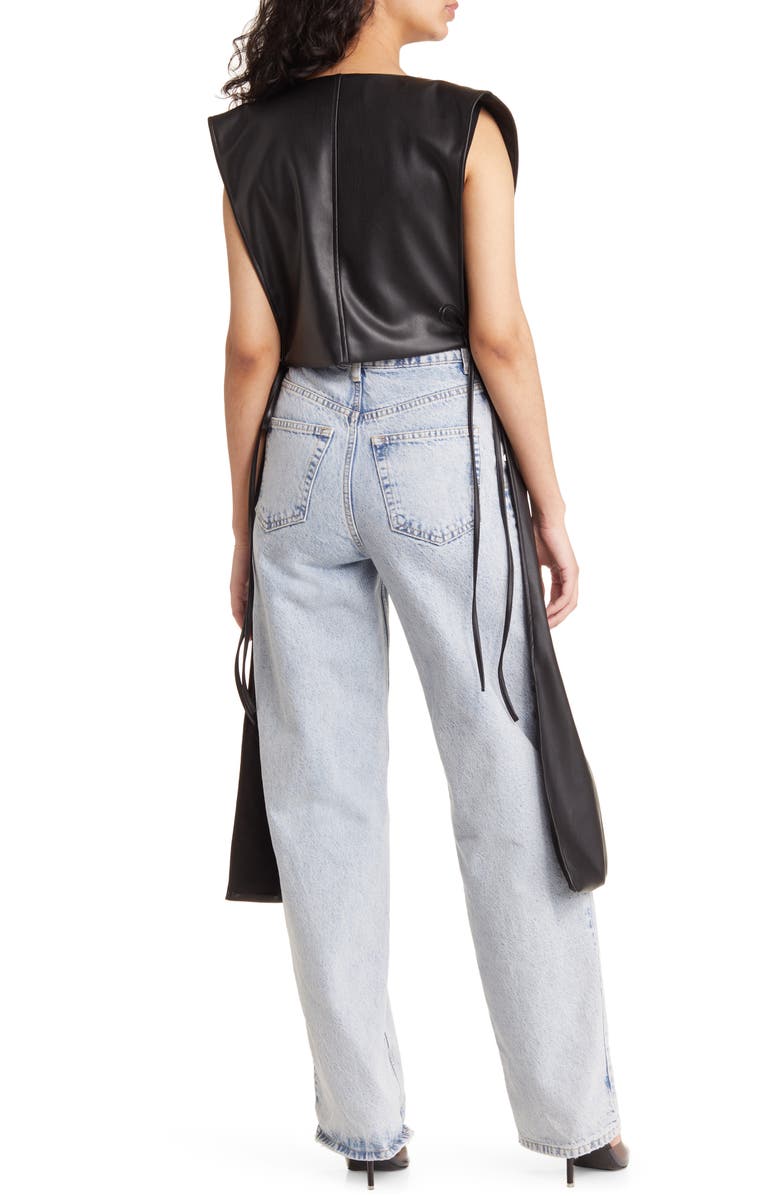 AZALEA WANG High-Low Faux Leather Vest, Alternate, color,
